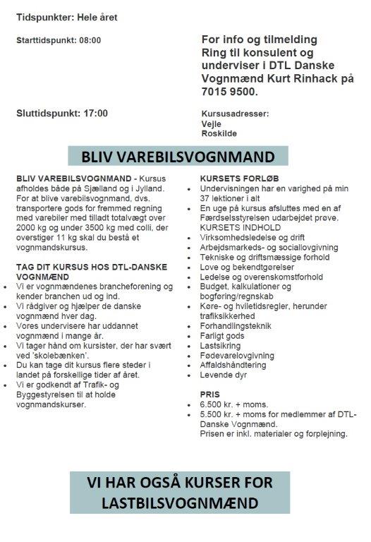 Vognmandskursus Vognmandskursus